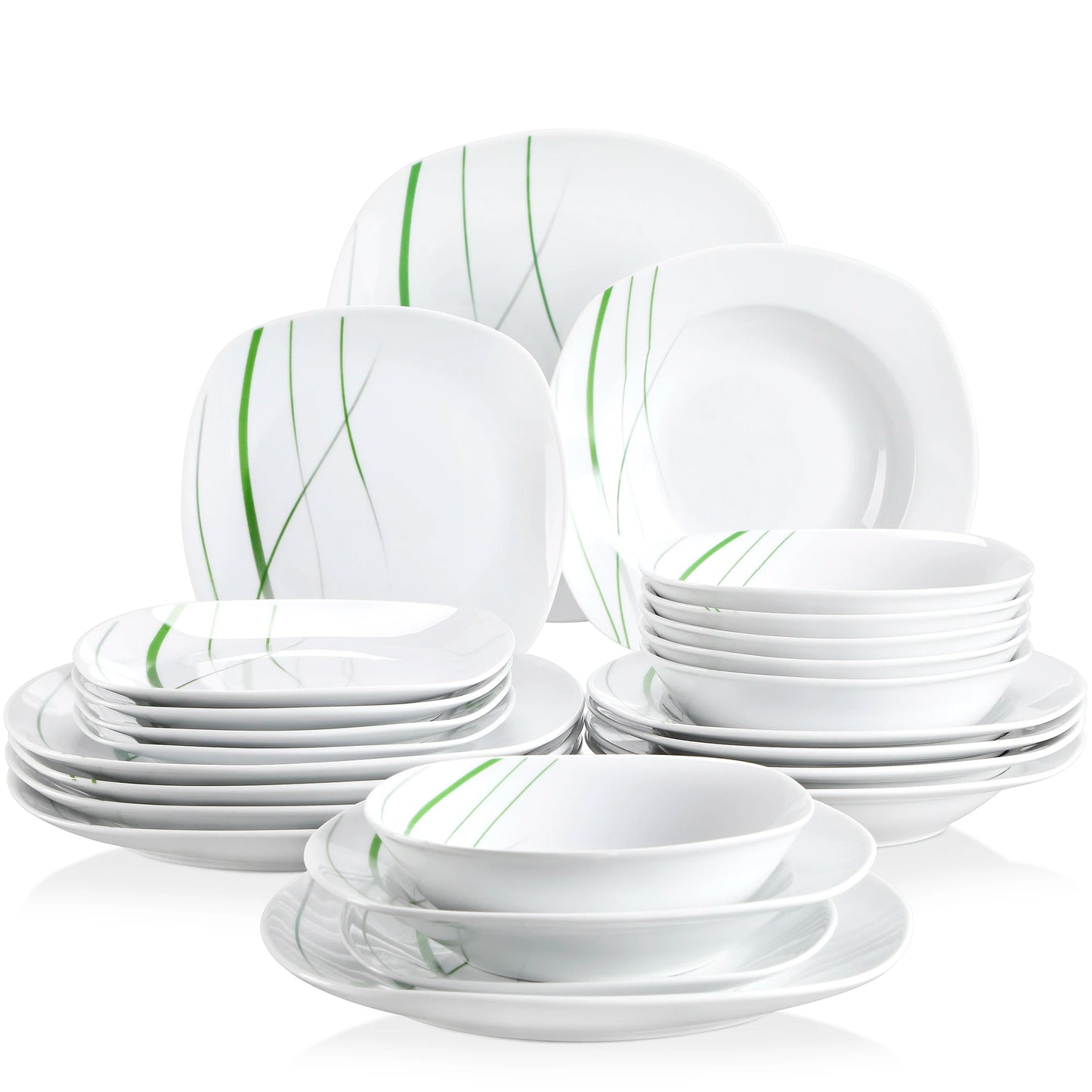 MALACASA Porcelain Dinnerware Set For Everyday Dining