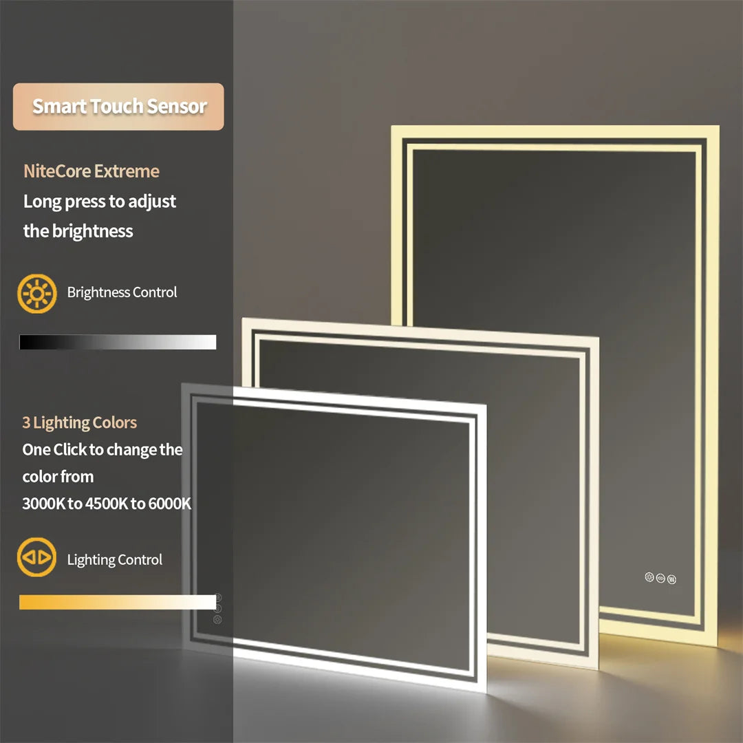 LUVODI Illuminated Backlit Dimmable Defog Bathroom Mirror
