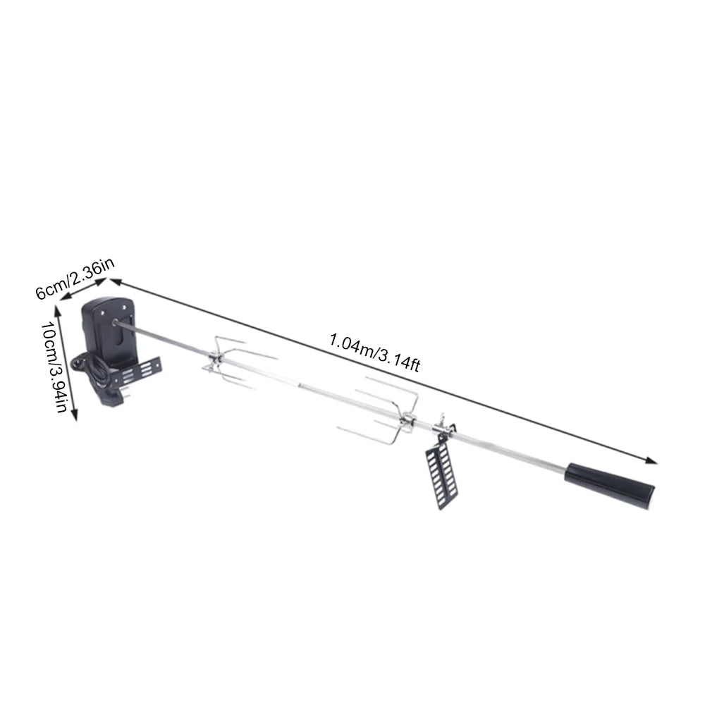 Electric BBQ Grill Spit Rotisserie Kit With 120 Cm Cable