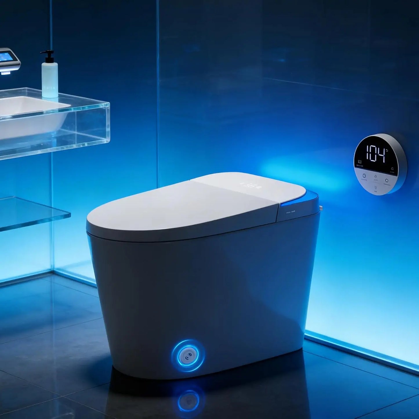 Smart Toilet With Bidet Auto Open Close Lid Dual Flush