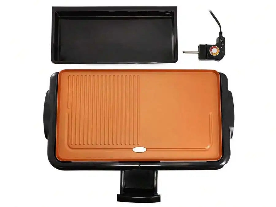 XMSJ Electric Grill Griddle With Copper Coating Nonstick Surface 220V