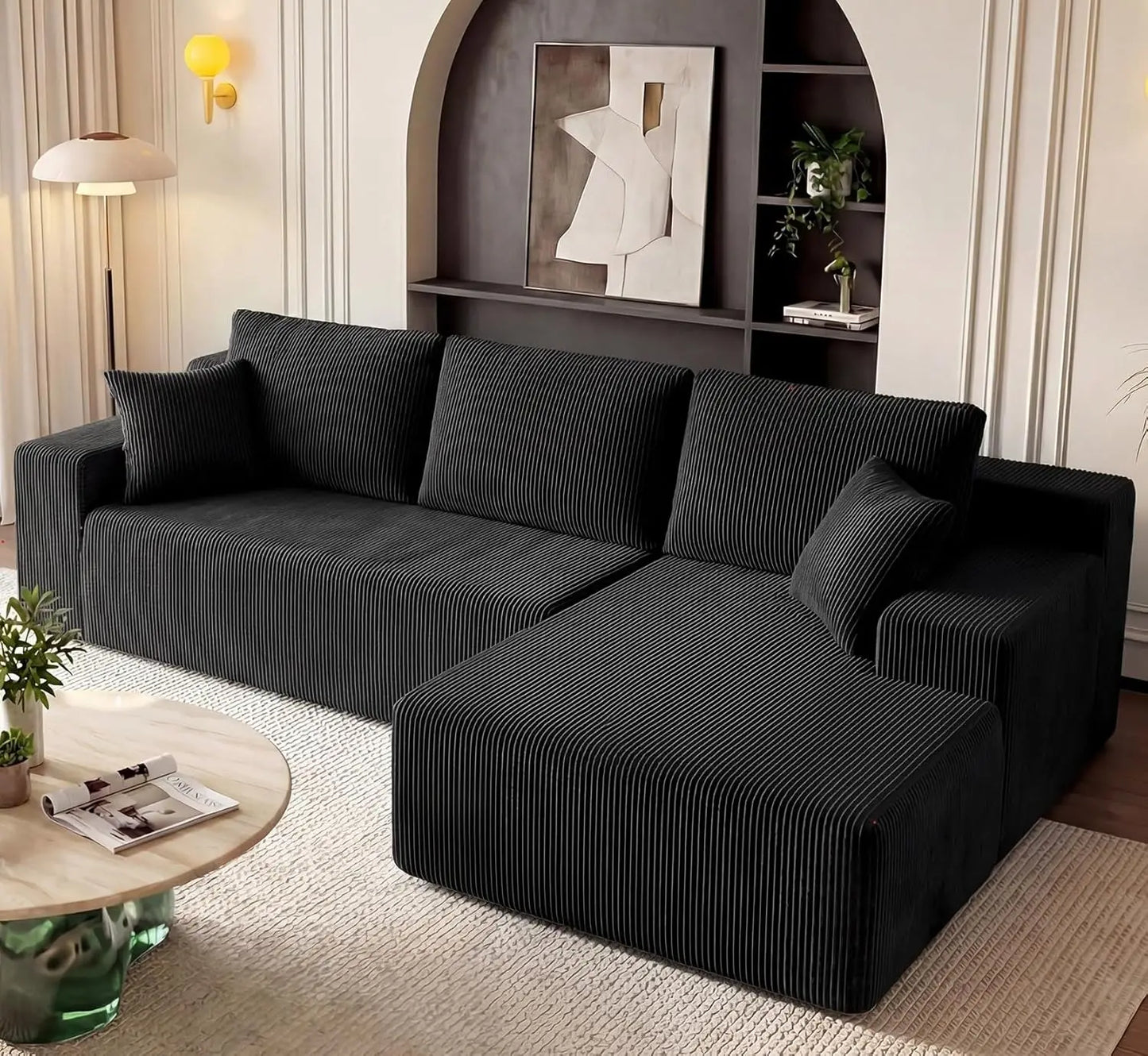 Combination Modular Sectional Sofa L Shaped Chaise Memory Foam