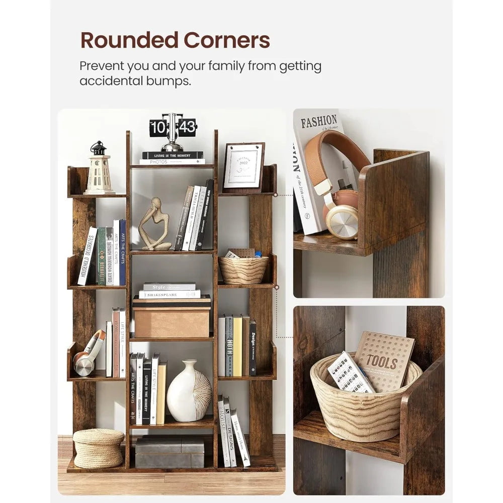 XIUWO Tree Shaped Bookcase With 13 Compartments Storage