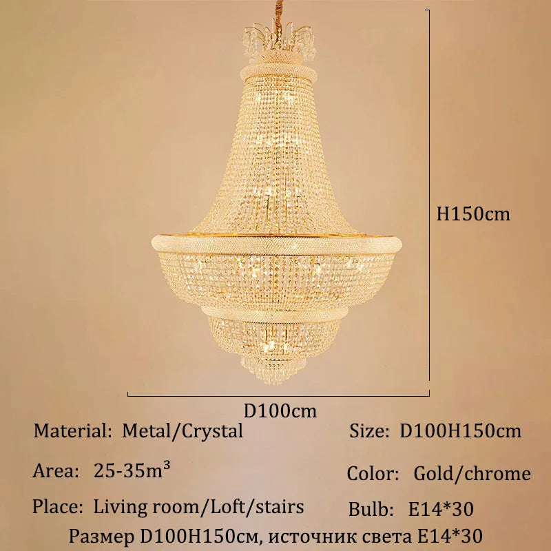 Luxury Crystal Chandeliers Led Living Dining Room Pendant Lights