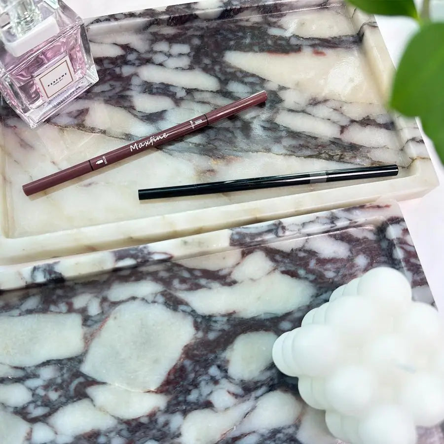 Calacatta Viola Marble Vanity Tray For Bathroom And Dresser