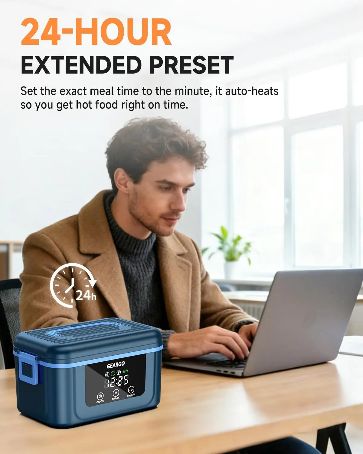 Cordless Electric Lunch Box With Rechargeable Self Heating