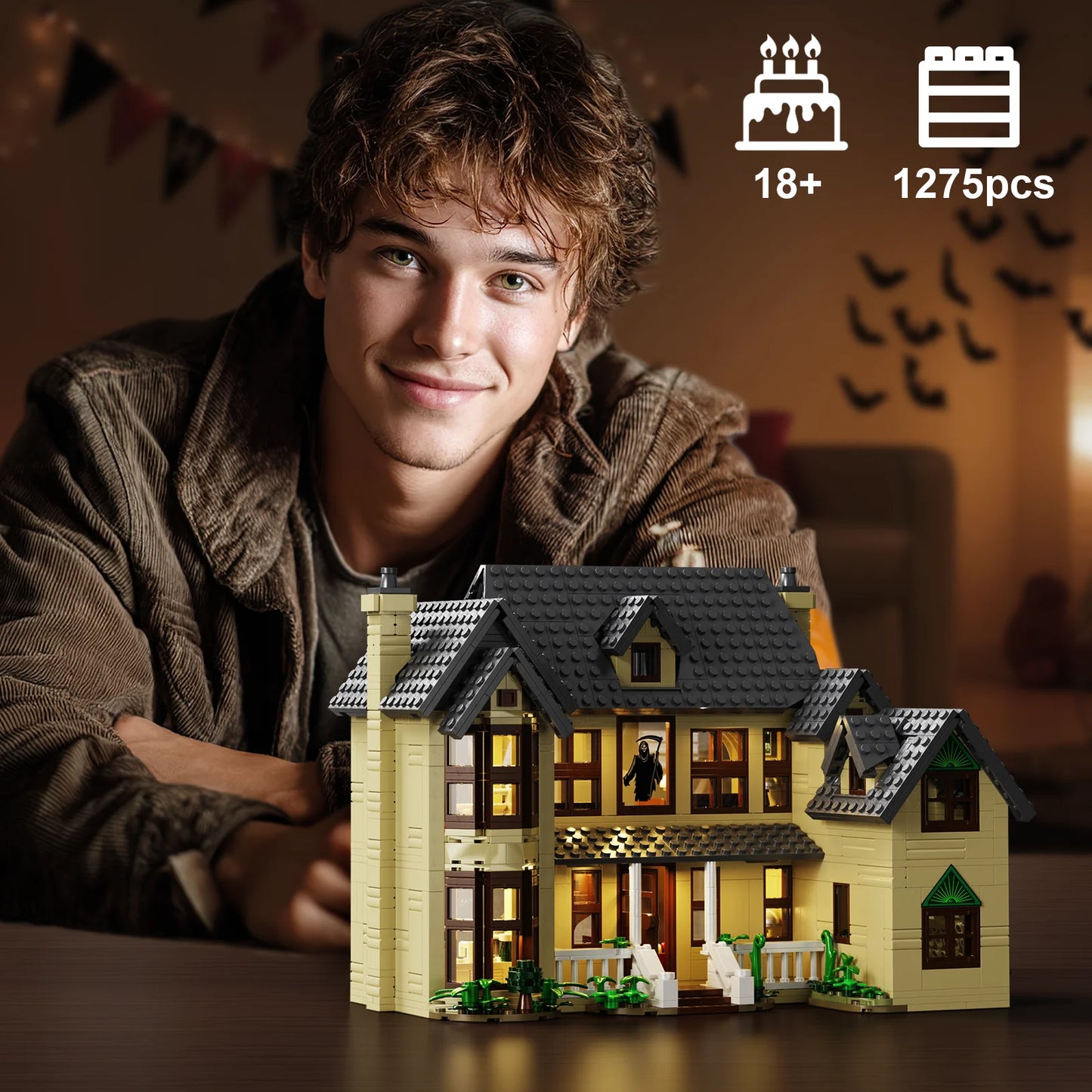 Horror House Building Block Set Haunted House Model Halloween Decor