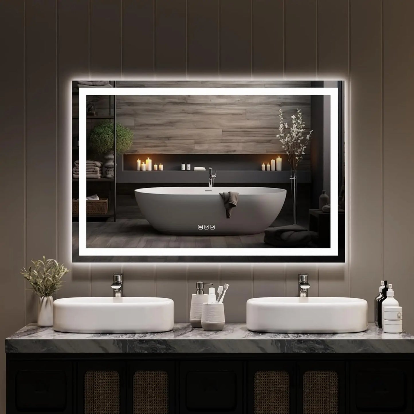TWISTER.CK LED Vanity Mirror Memory Front Backlit Wall Mount