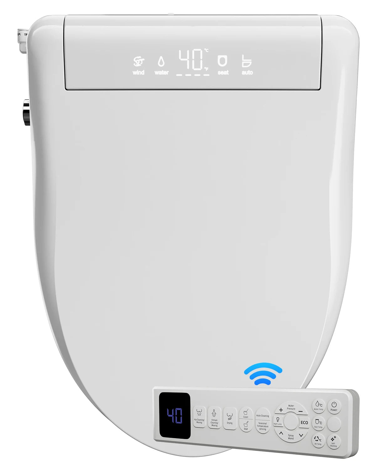 Sanyipace Elongated Smart Toilet Seat With Air Dryer And Remote