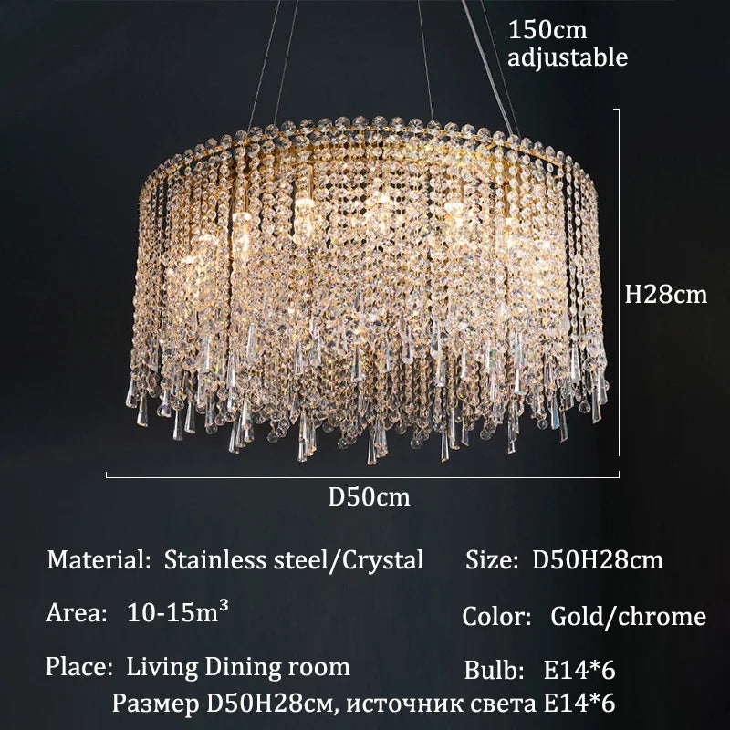 KUALOOL Luxury Crystal Chandeliers for Living Room and Dining