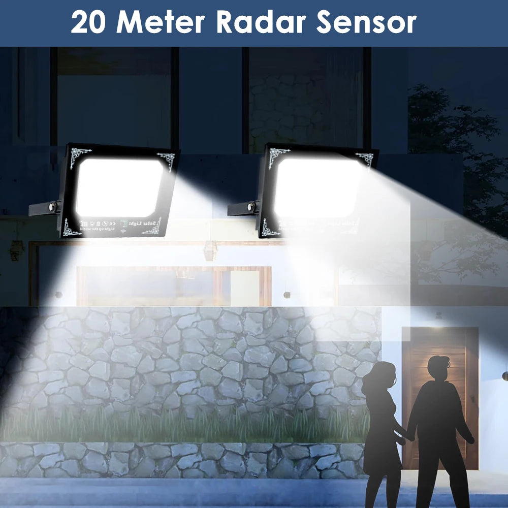 500W LED Solar Light Dual Head Flood Light Outdoor Garden