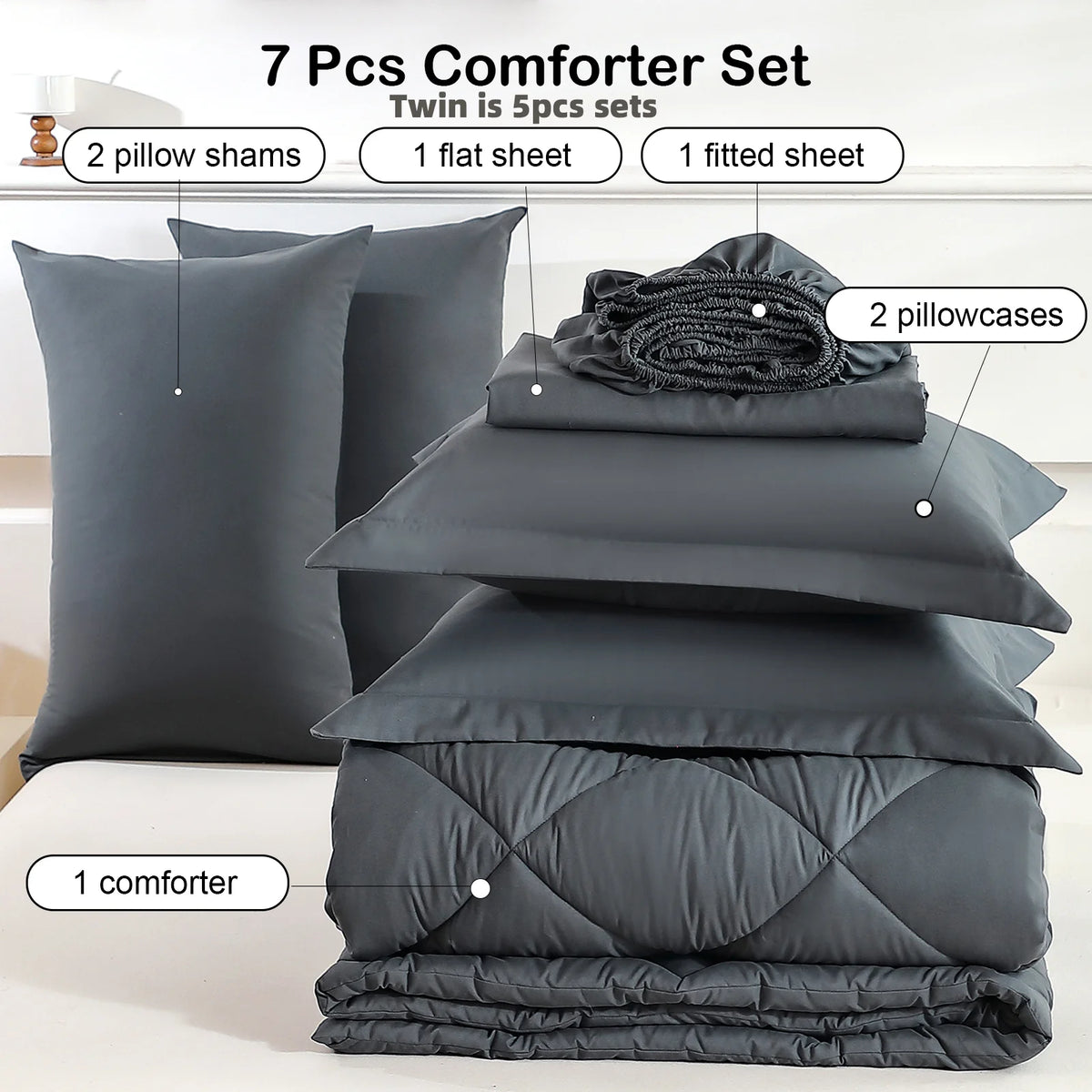 EasYum Five Piece Bedding Set Quilt Comforter Sheets Pillowcases