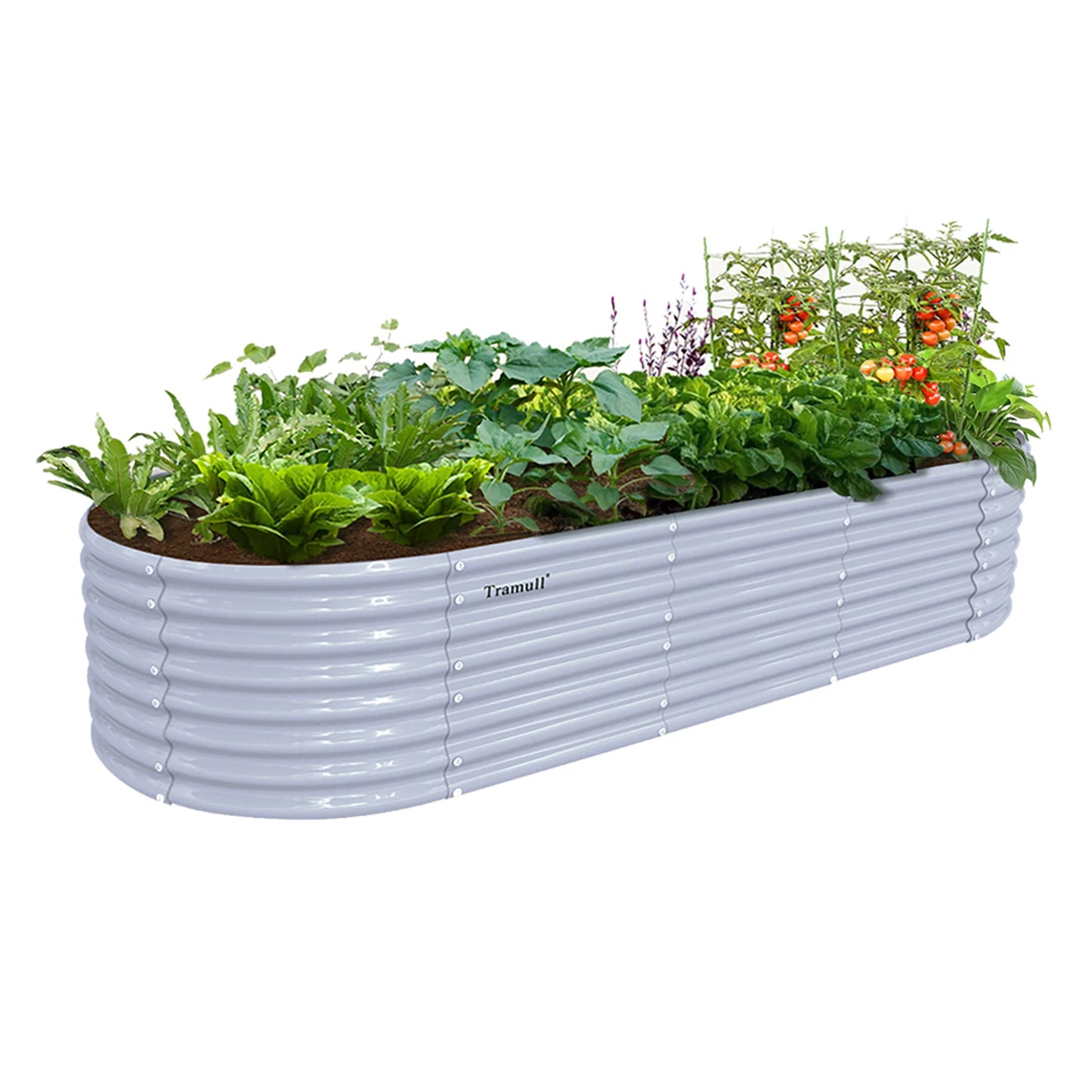 Tramull Galvanized Raised Garden Bed Kit For Vegetables Herbs Fruits