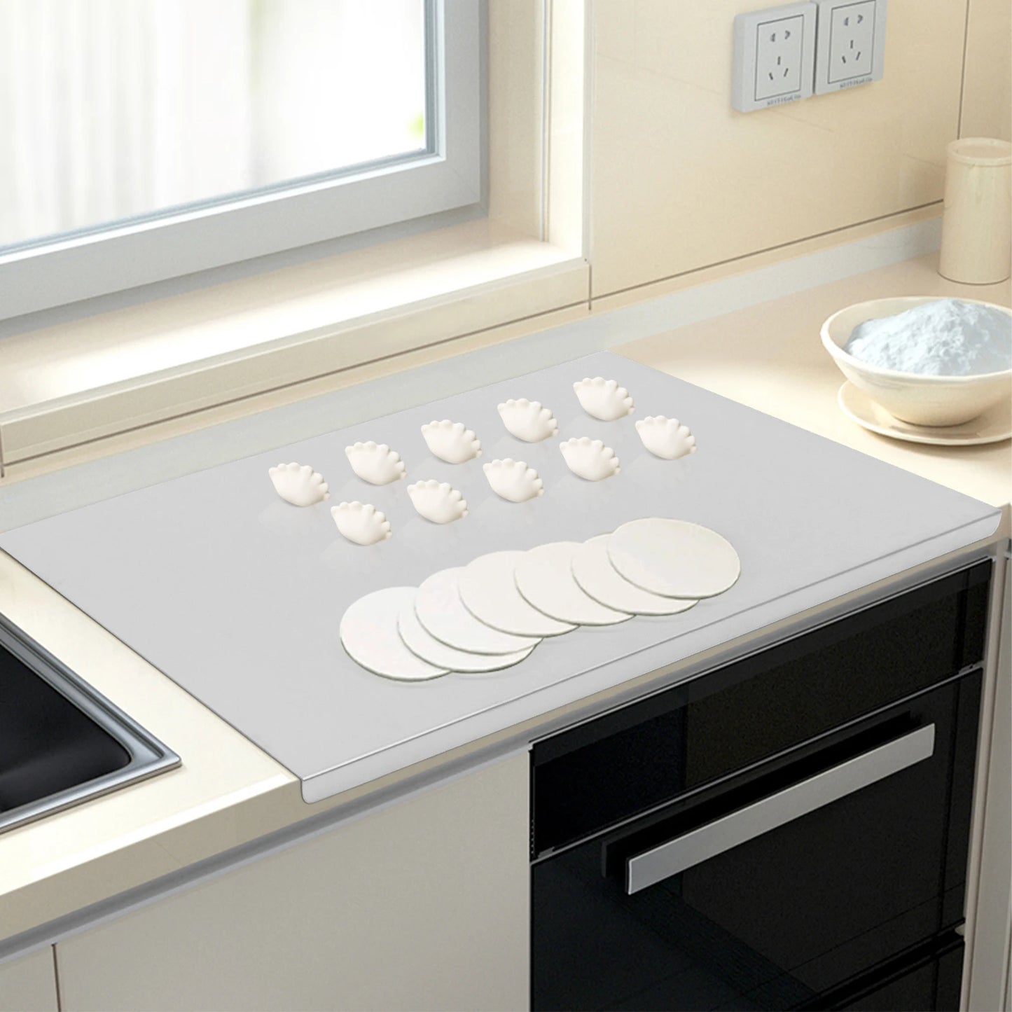 Stainless Steel Chopping Board With L Shaped Edge