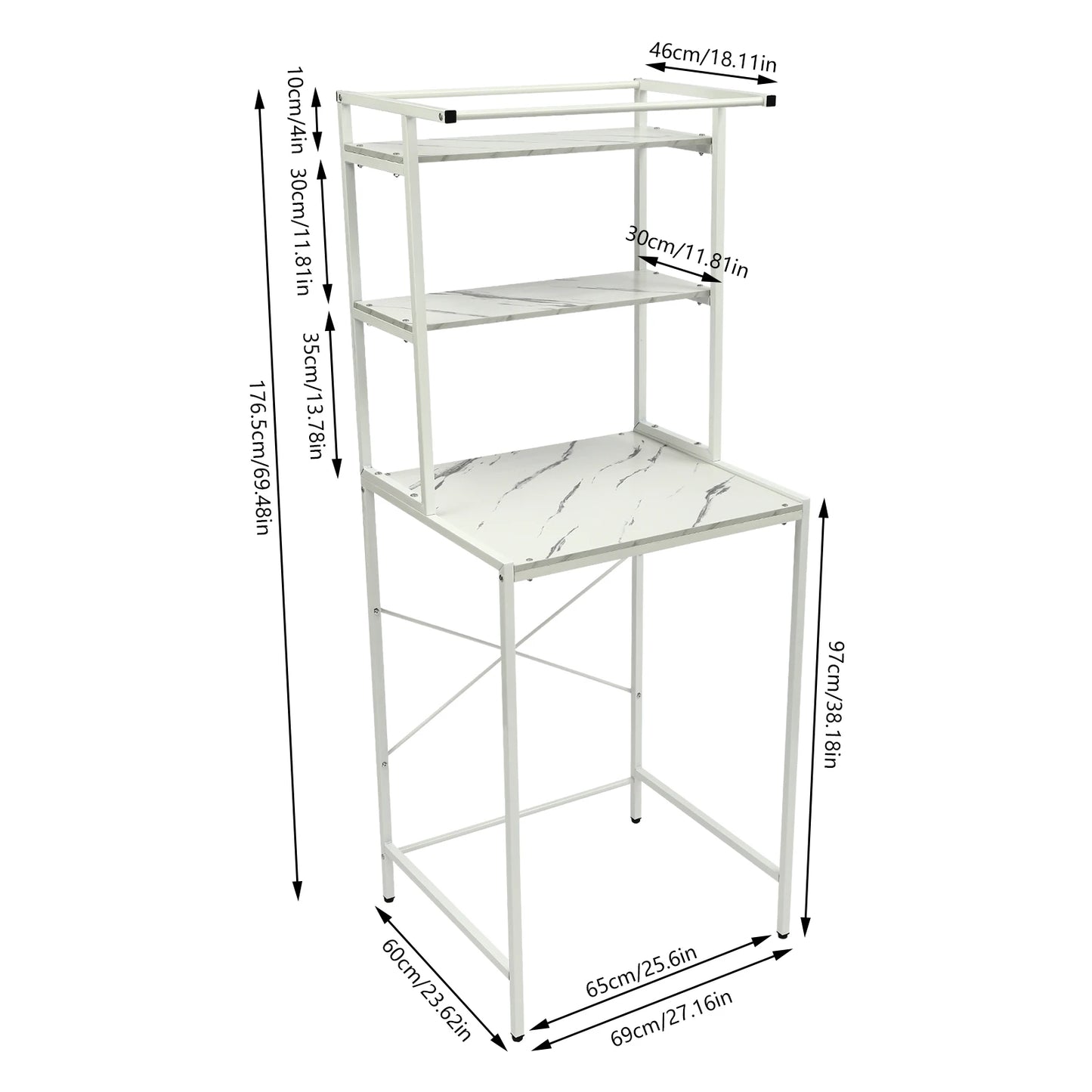 Bymaocar 3 Tier Washer And Dryer Shelving Storage Rack For Laundry