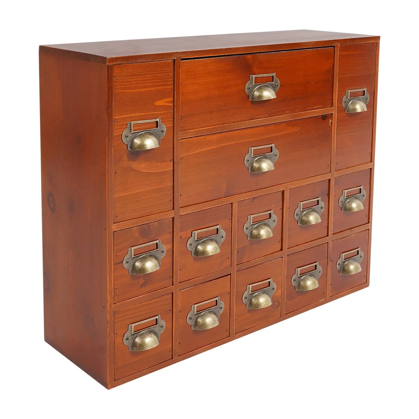 Bymaocar Apothecary Card Catalog Cabinet With 14 Drawers For Desktop