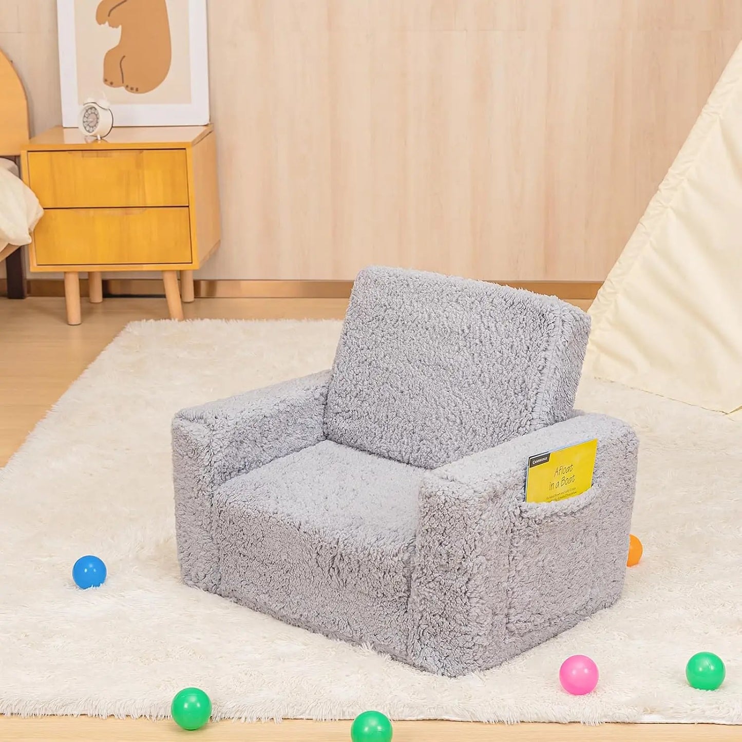 Toddler Couch 2-In-1 Convertible Sofa Lounger