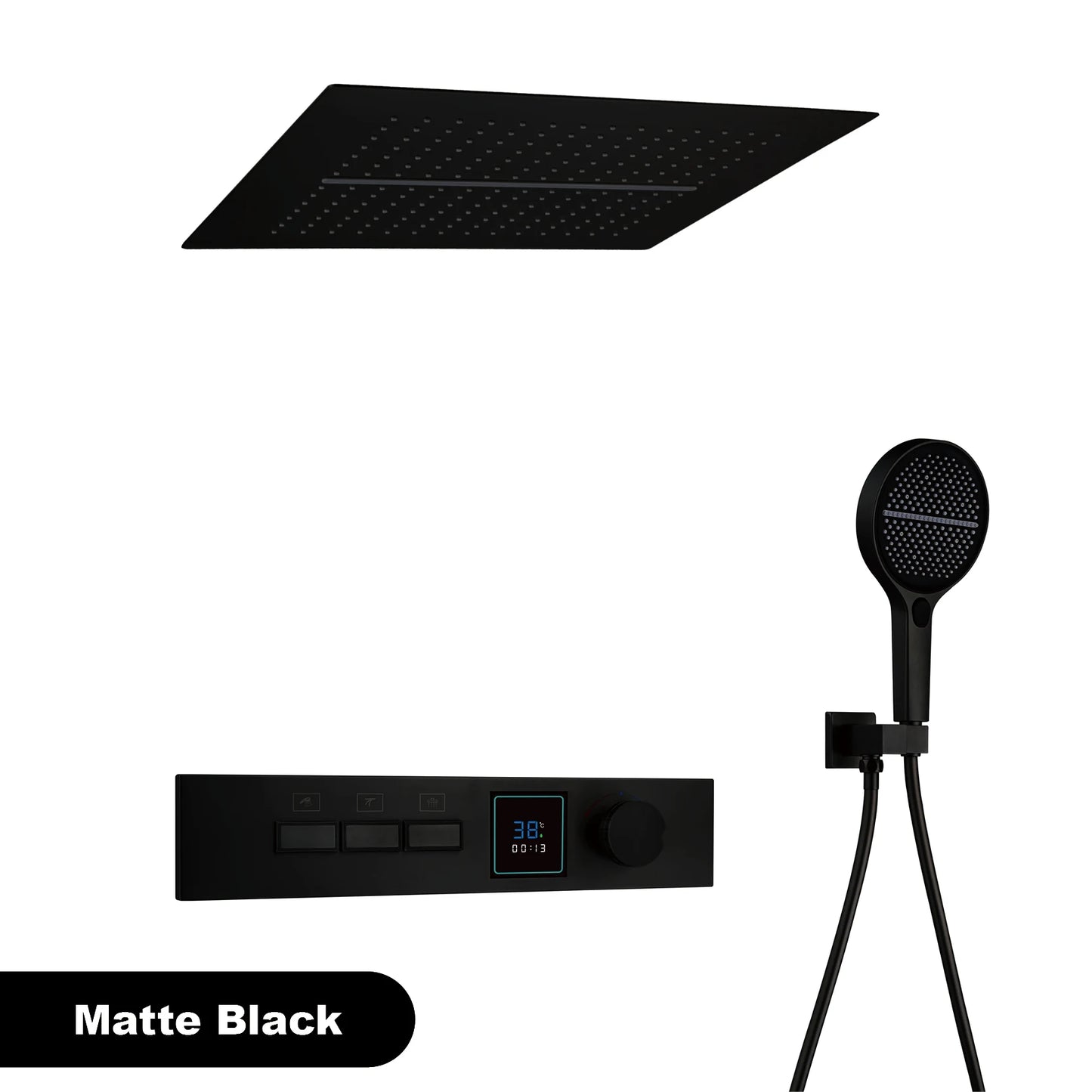 Gestana LED Temperature Display Shower System Ceiling Mounted 2 Function