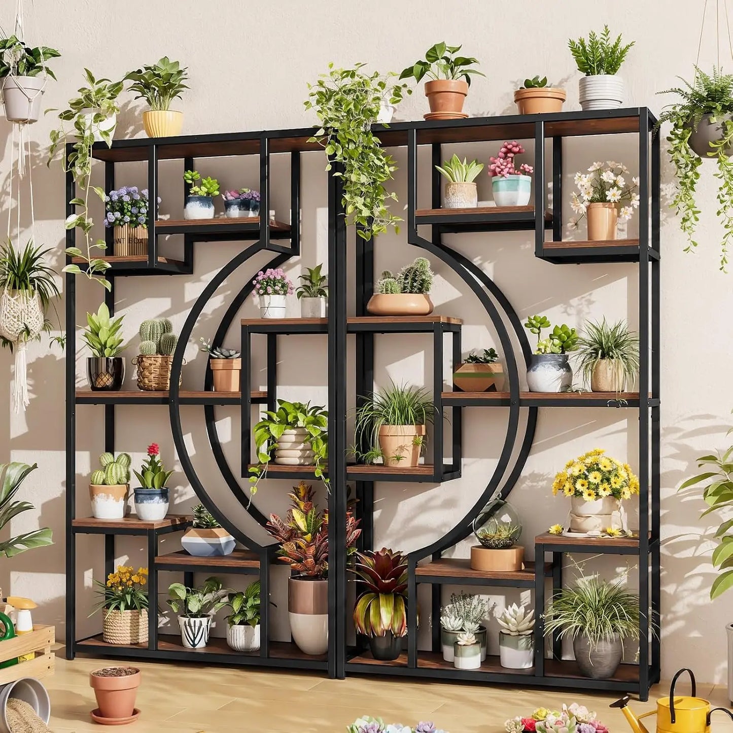 Geometric Bookshelf Metal Frame Etagere Display Shelf