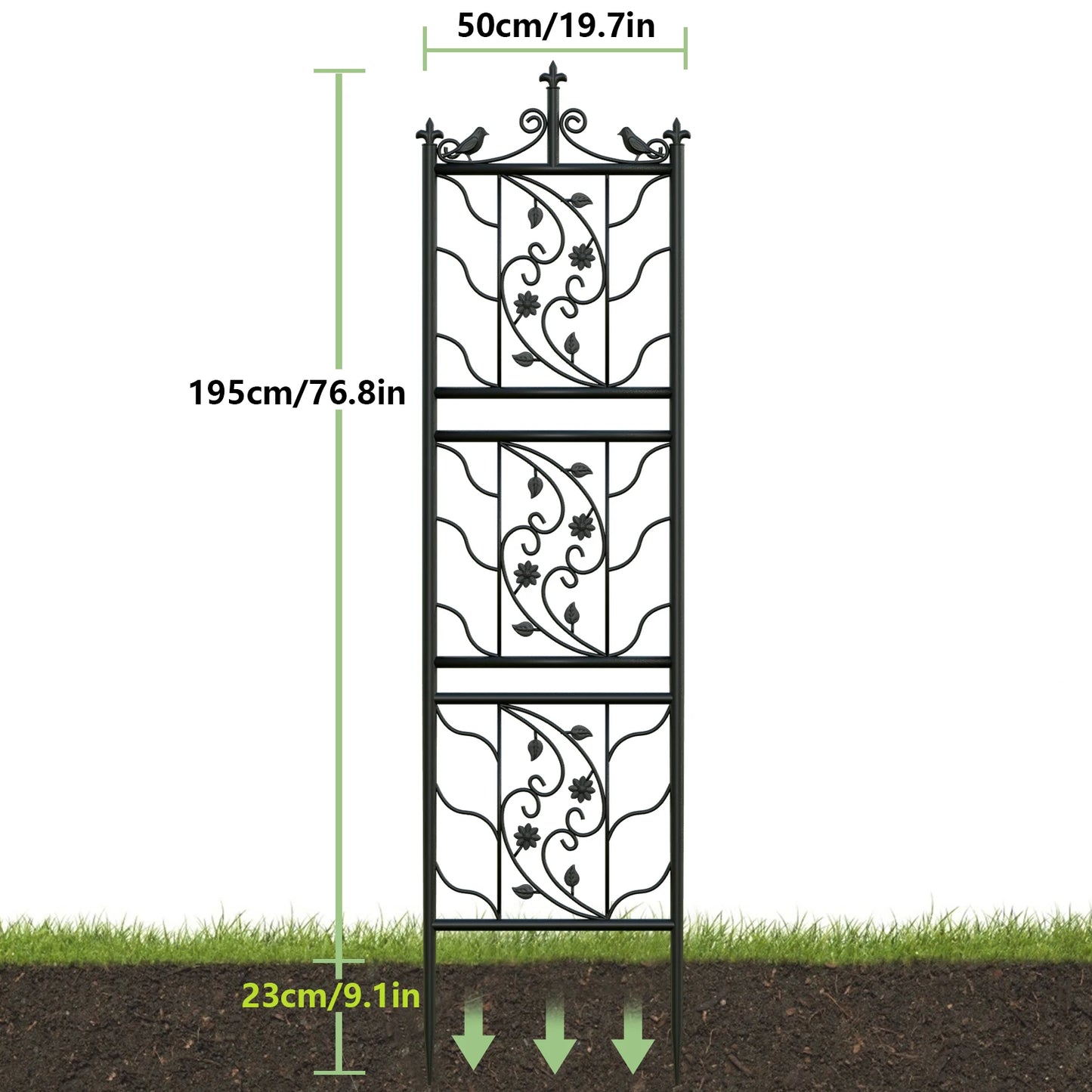Garden Trellis Outdoor Metal Fence Lattice Panel for Climbing Plants