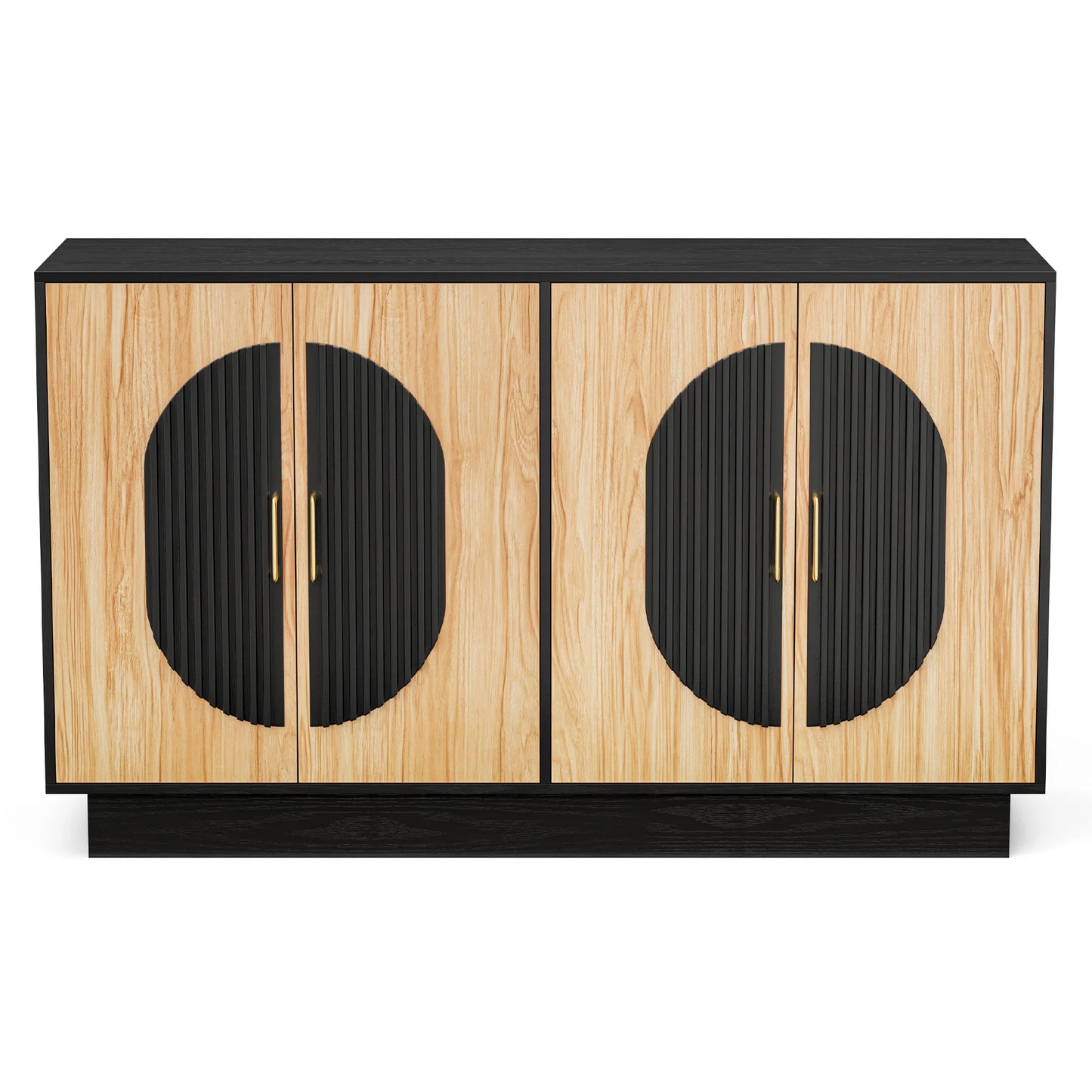 Modular Credenza Fluted Buffet Cabinet With Storage Sideboard