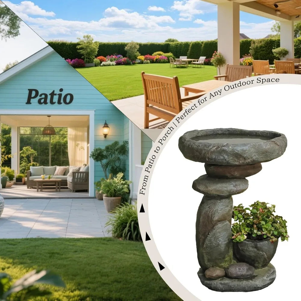 Tall Outdoor Fountain Resin Fiberglass Garden Patio Yard No Pump