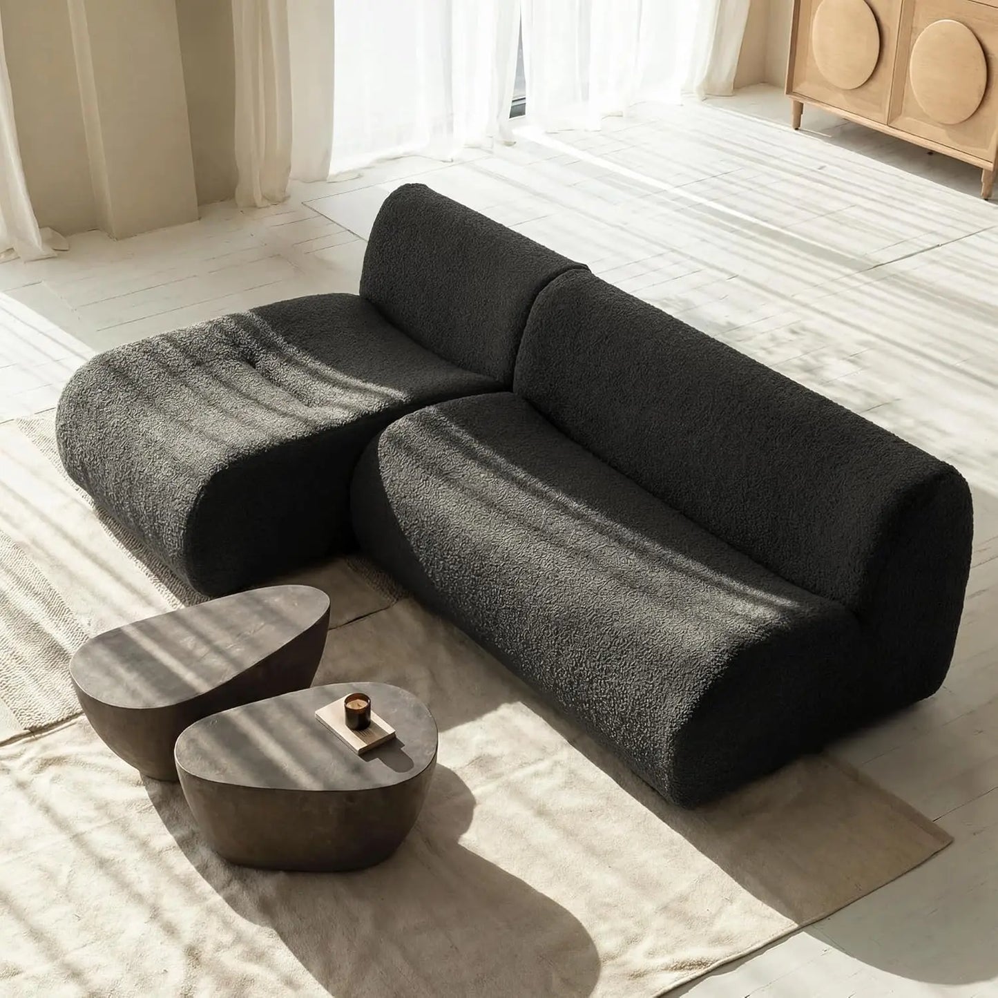 MOYU Modular Sectional Sofa With Reversible Chaise Set Modern Comfort