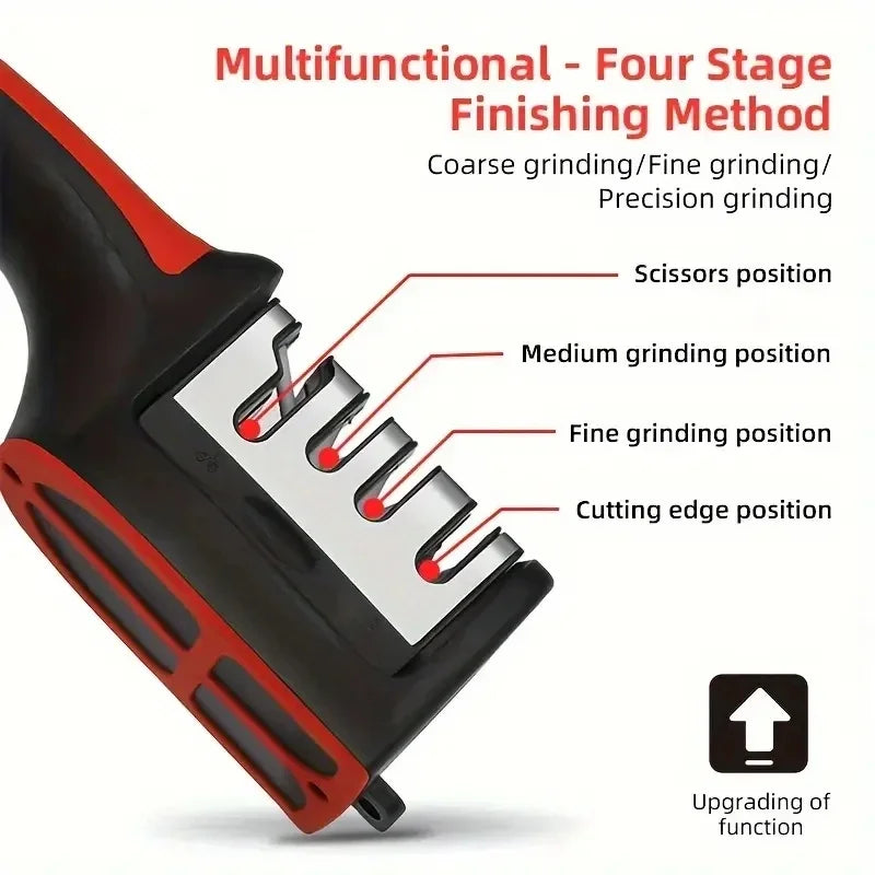 Three Segment Knife Sharpener For Kitchen Knives Stainless Steel
