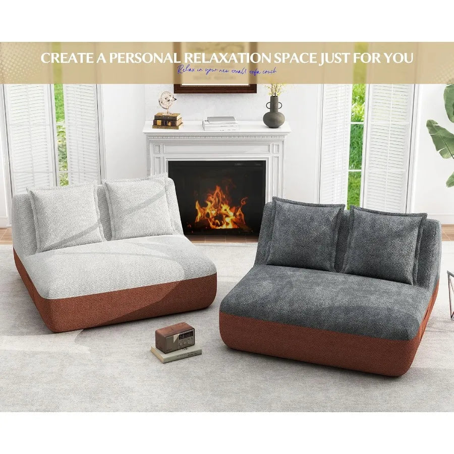 XIUWO Armless Loveseat Sofa For Narrow Spaces And Comfort