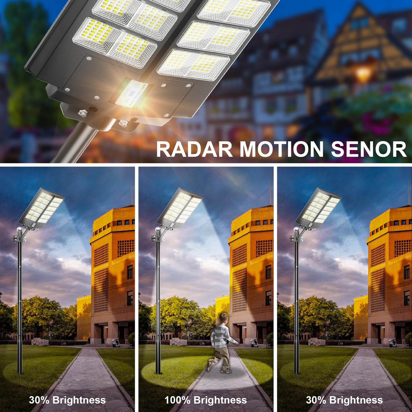 6000 Watt Waterproof Solar Street Light With Motion Sensor Dusk To Dawn