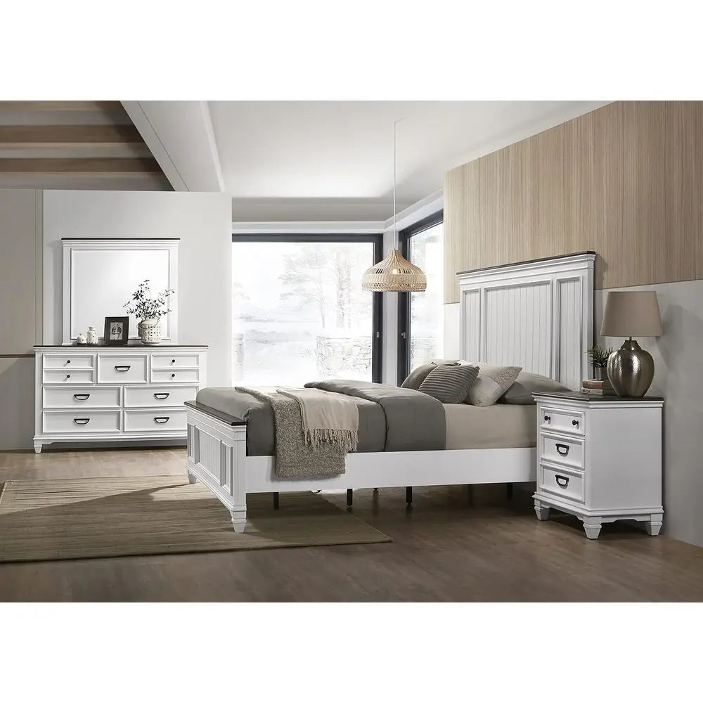 LISM Clelane Wood Bedroom Set Bed Dresser Mirror Nightstands Chest