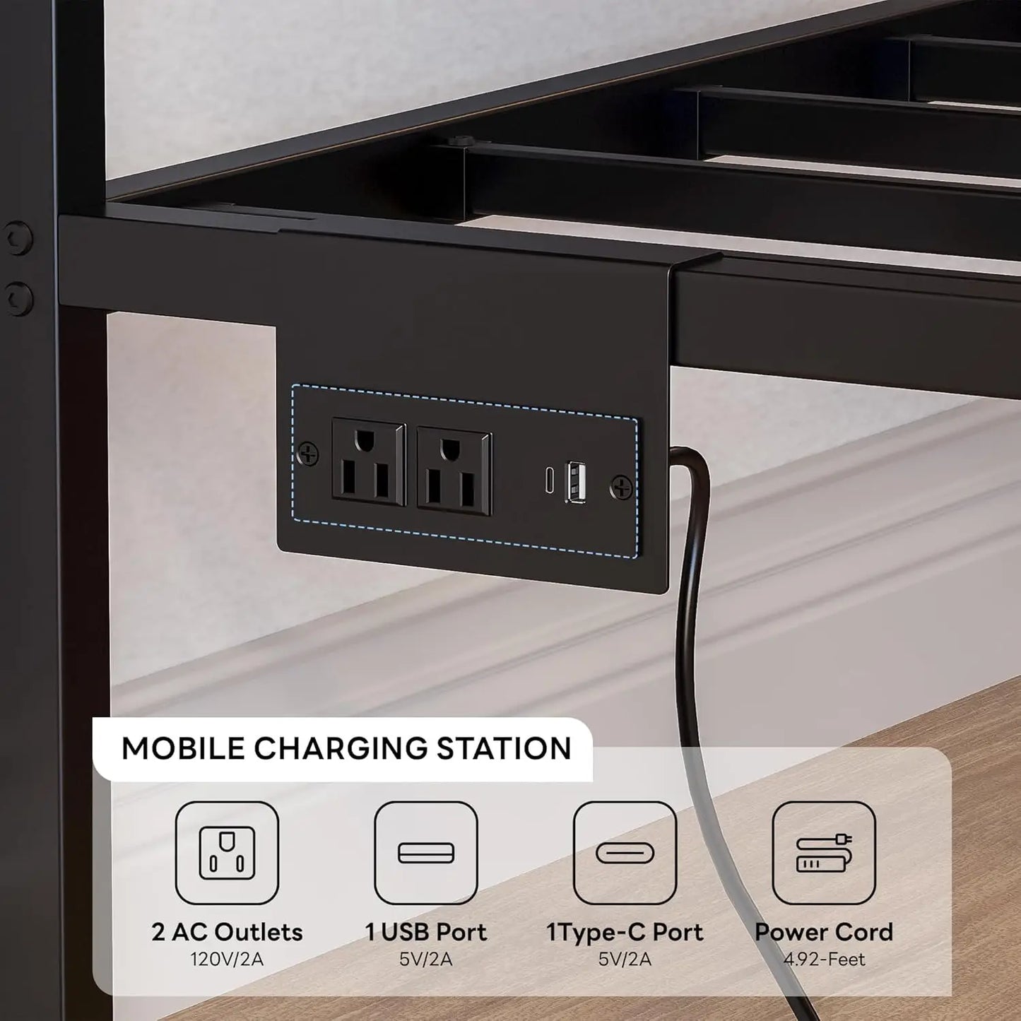Folded Twin Daybed With Storage Drawers And Charging Station