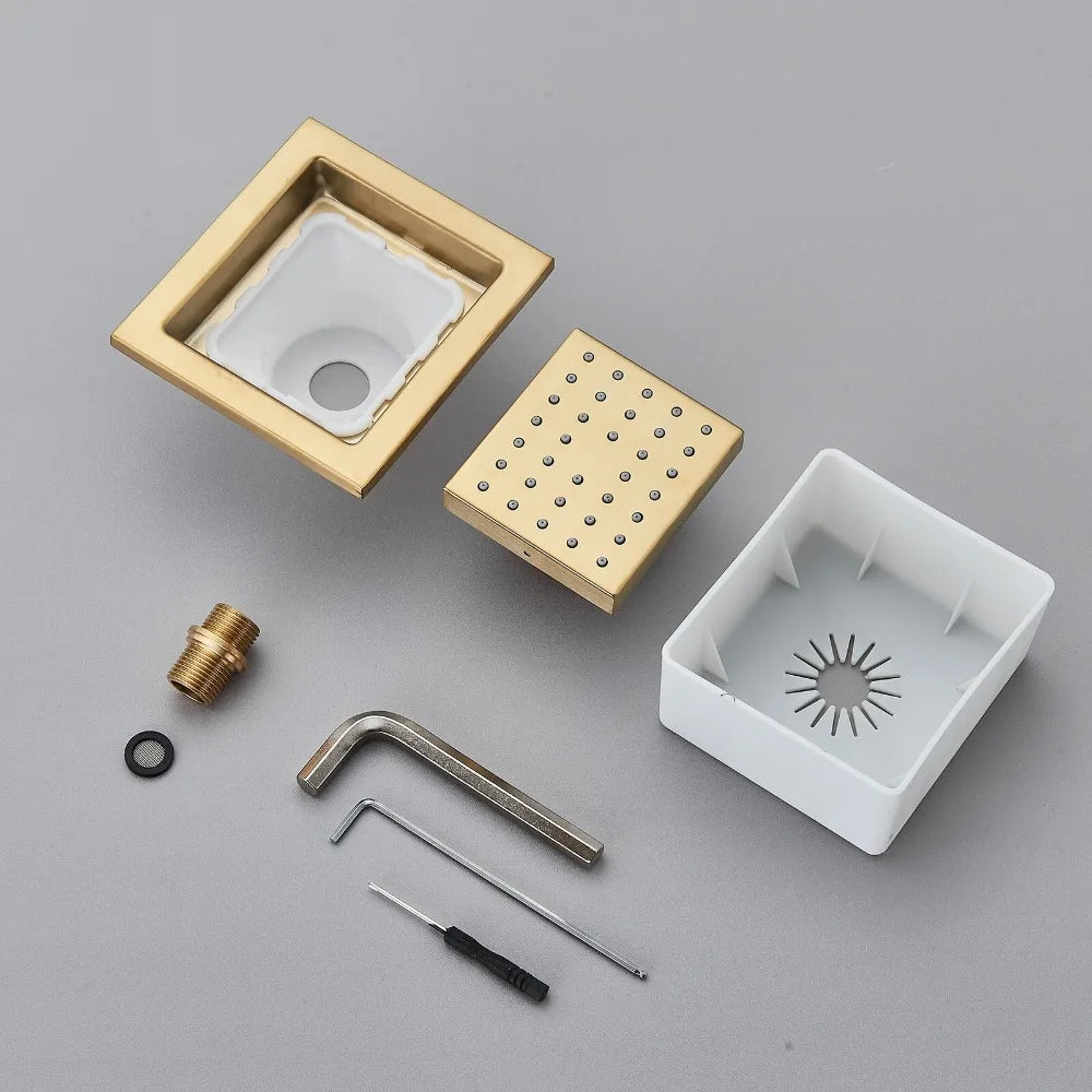 Thermostatic Shower Faucet System With Body Jets LED Rain Head