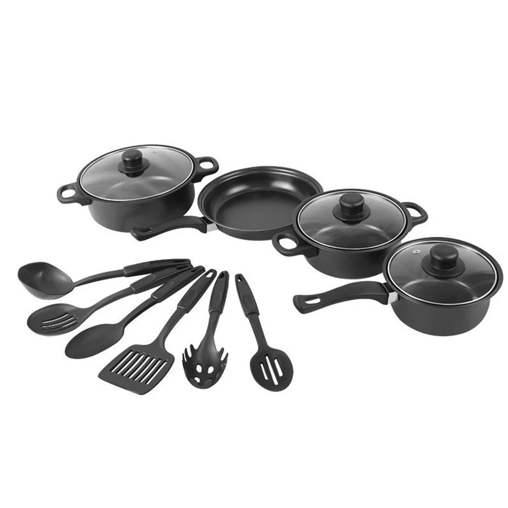 APWIKOGER 12-Piece Maifan Stone Nonstick Frying Pan Set With Lid