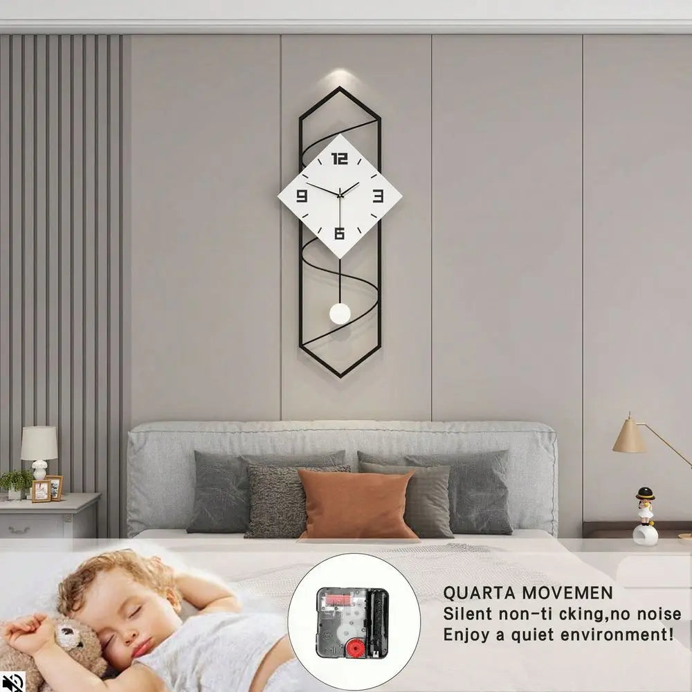 Decorative Modern Wall Clock With Silent Quartz Movement Battery Operated