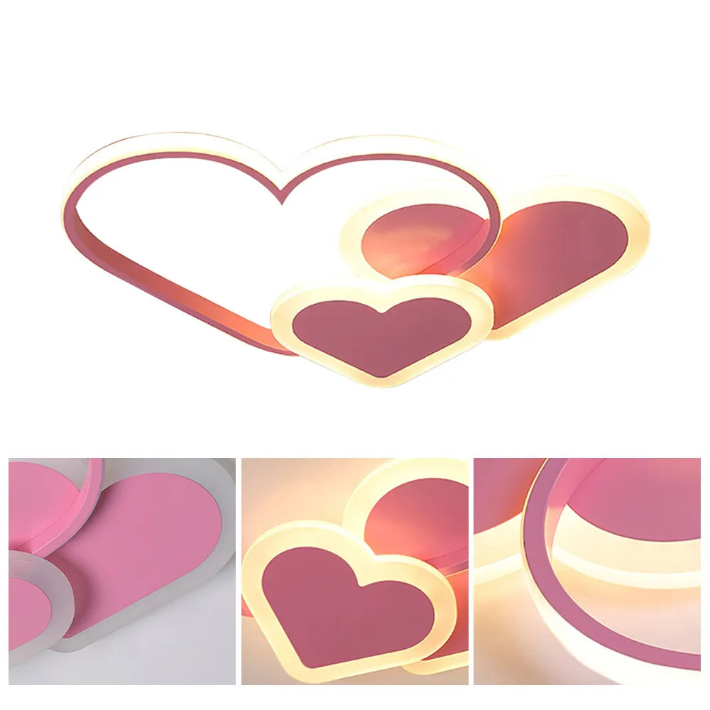 Heart Shaped LED Ceiling Lamp With Remote Control 36W 3000-6000K