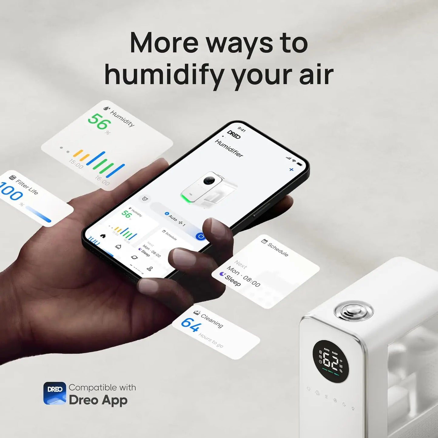 Smart Quiet Cool Mist Humidifier With Alexa And Google Assistant