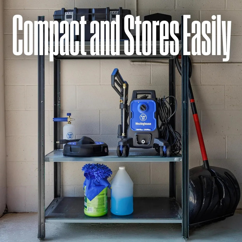 2300 PSI Electric Pressure Washer With 1.76 GPM Soap Tank And Anti Tip Wheels