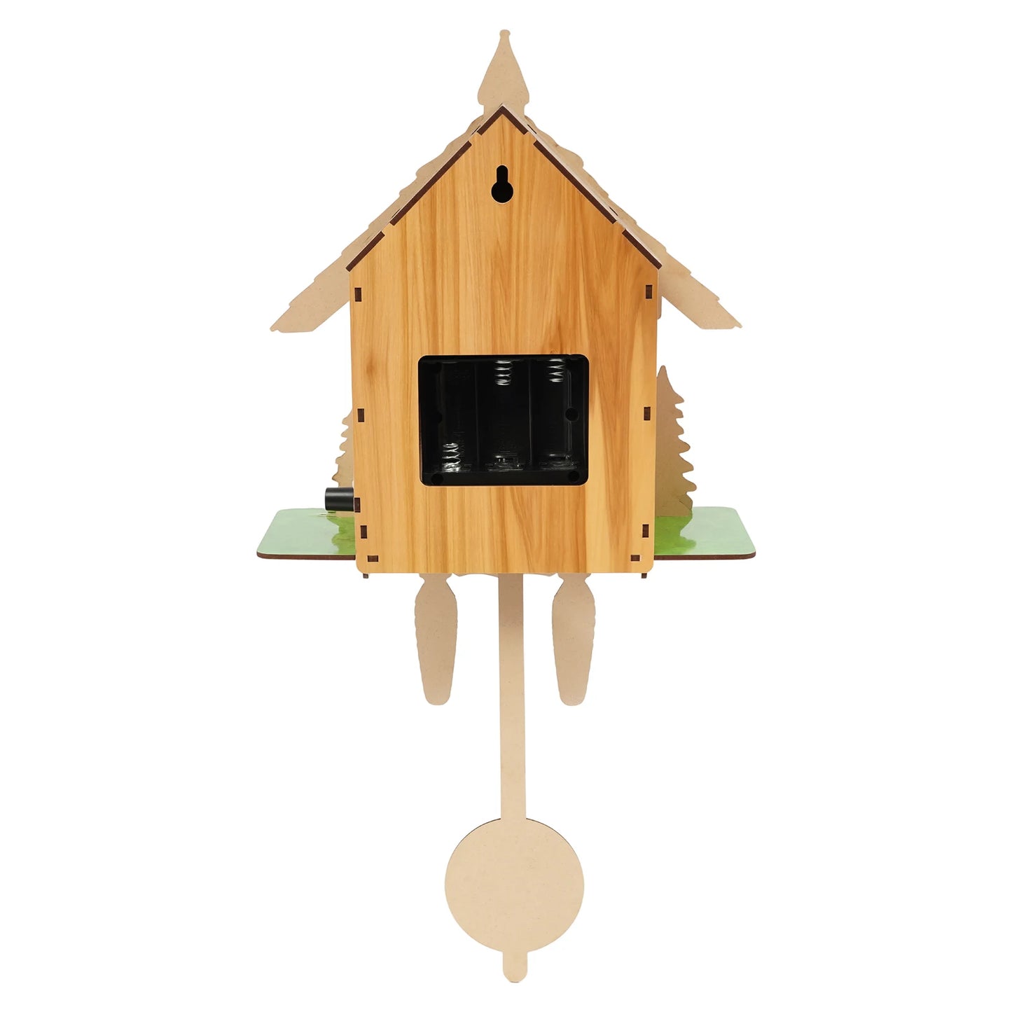Wood Wall Mount Cuckoo Clock With Chime Time Display