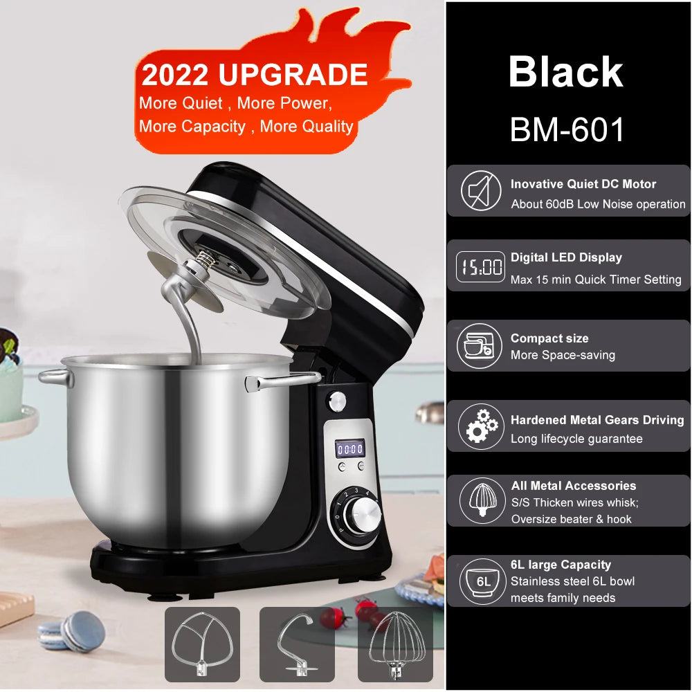 Biolomix Stand Mixer With Blender And Quiet Motor 6 Speed