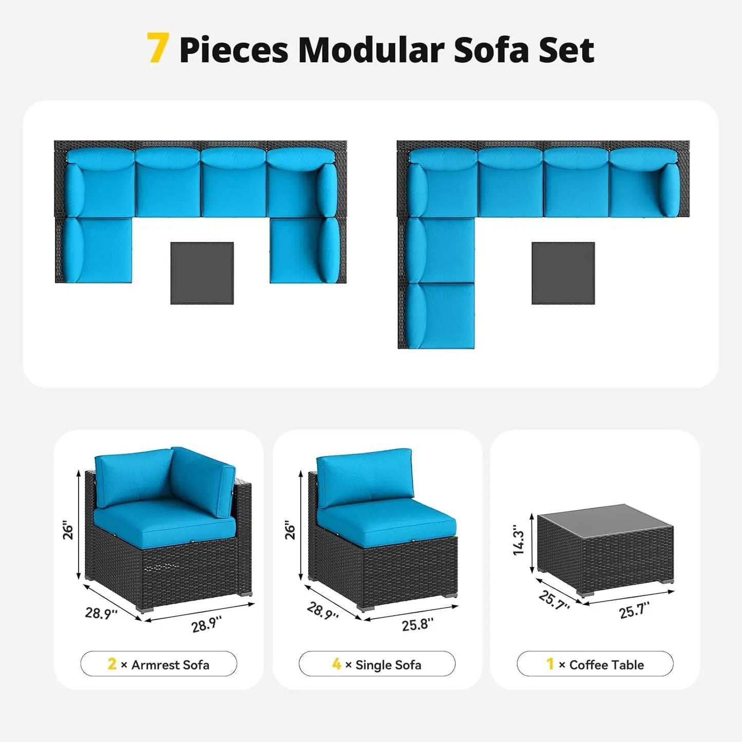 OEING Outdoor Sectional Sofa Set