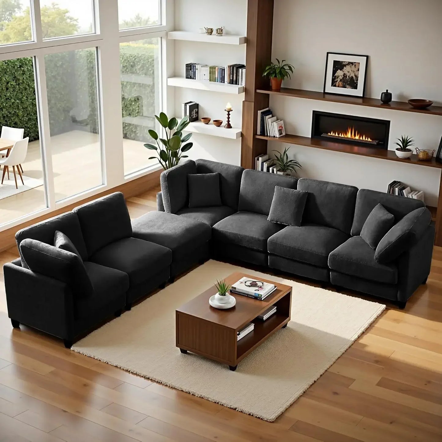 Guangbai Cloud Sofa Modular Sectional With Movable Ottoman