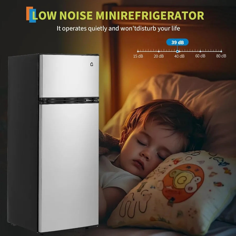 MDNG Two-Door Compact Energy-Efficient Mini Refrigerator for Dorm