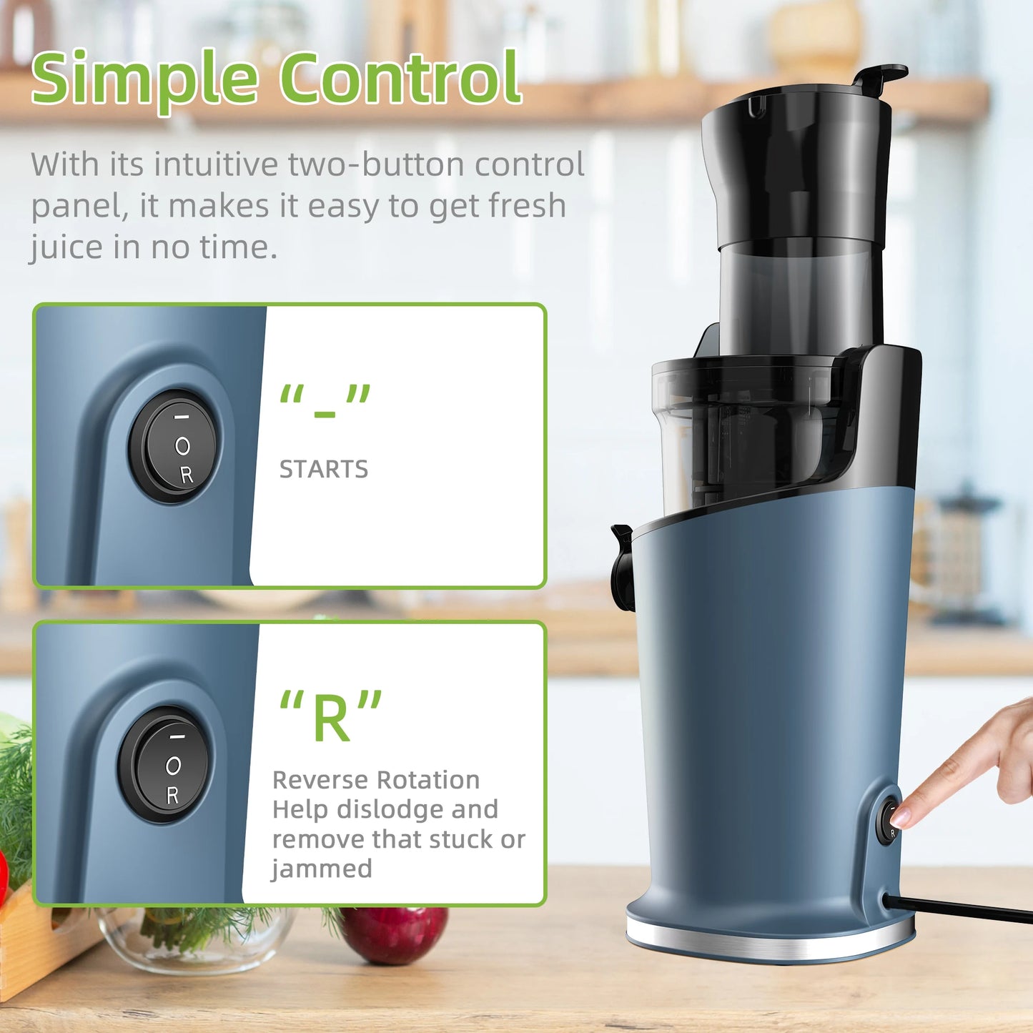 Biolomix Cold Press Slow Juicer 200W Masticating Extractor