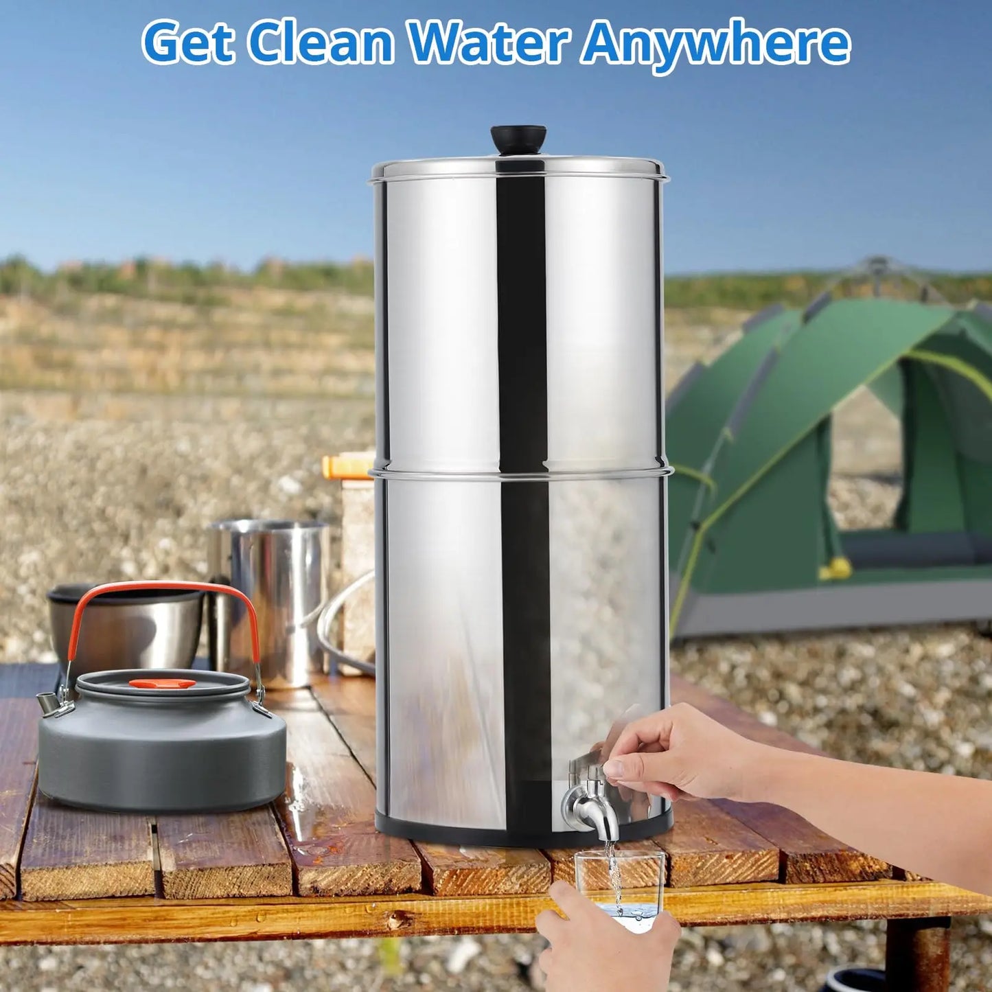 HiMISS Water Filter System 304 Stainless Steel Carbon Lead Reduction