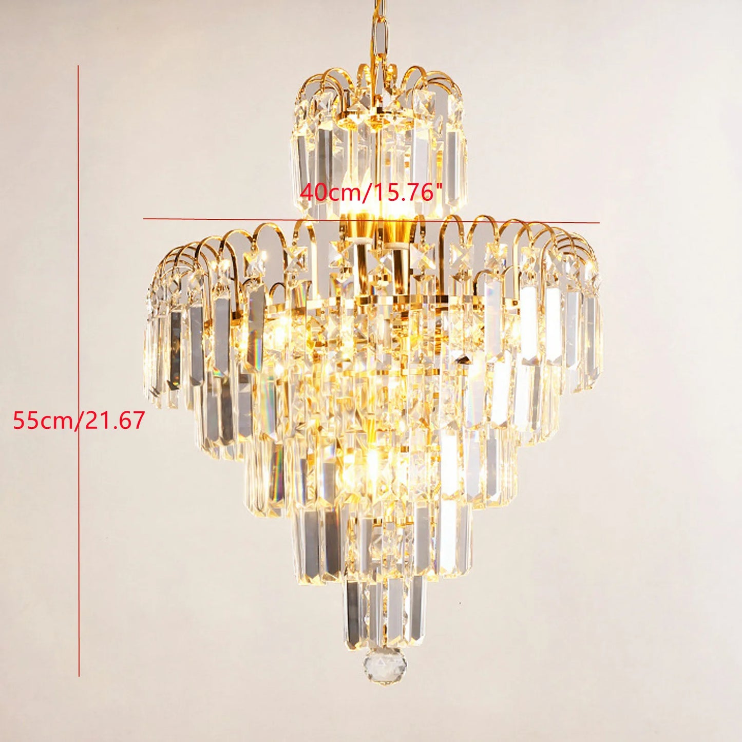 Elegant Modern Ceiling Light K9 Crystal Chandelier Pendant Lamp Fixture