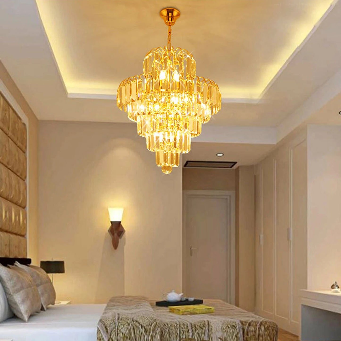 Elegant Modern Ceiling Light K9 Crystal Chandelier Pendant Lamp Fixture