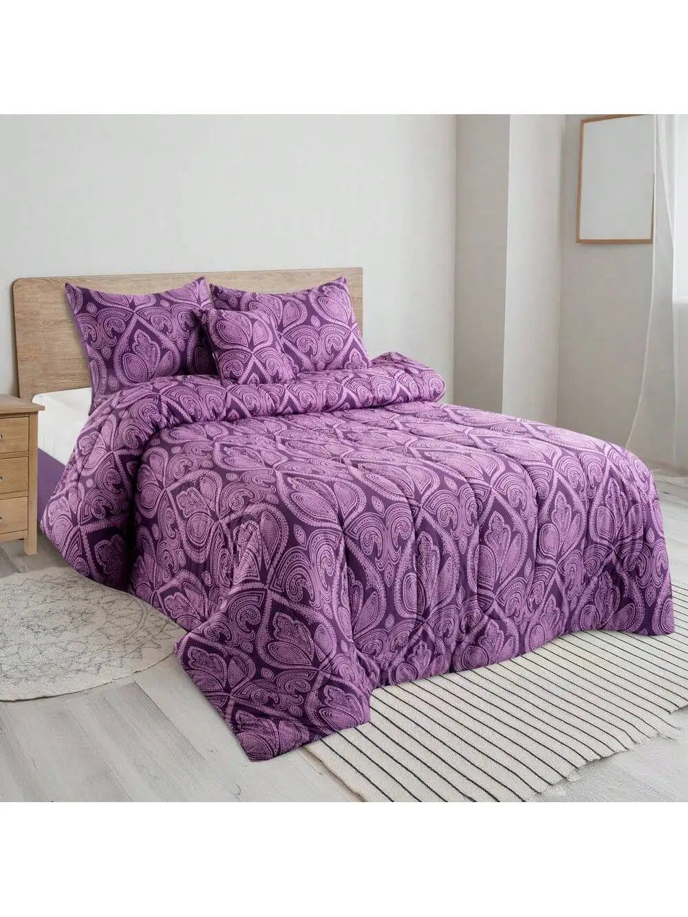 LDC Lux Decor Collection Reversible 5 Piece Comforter Set Bedding