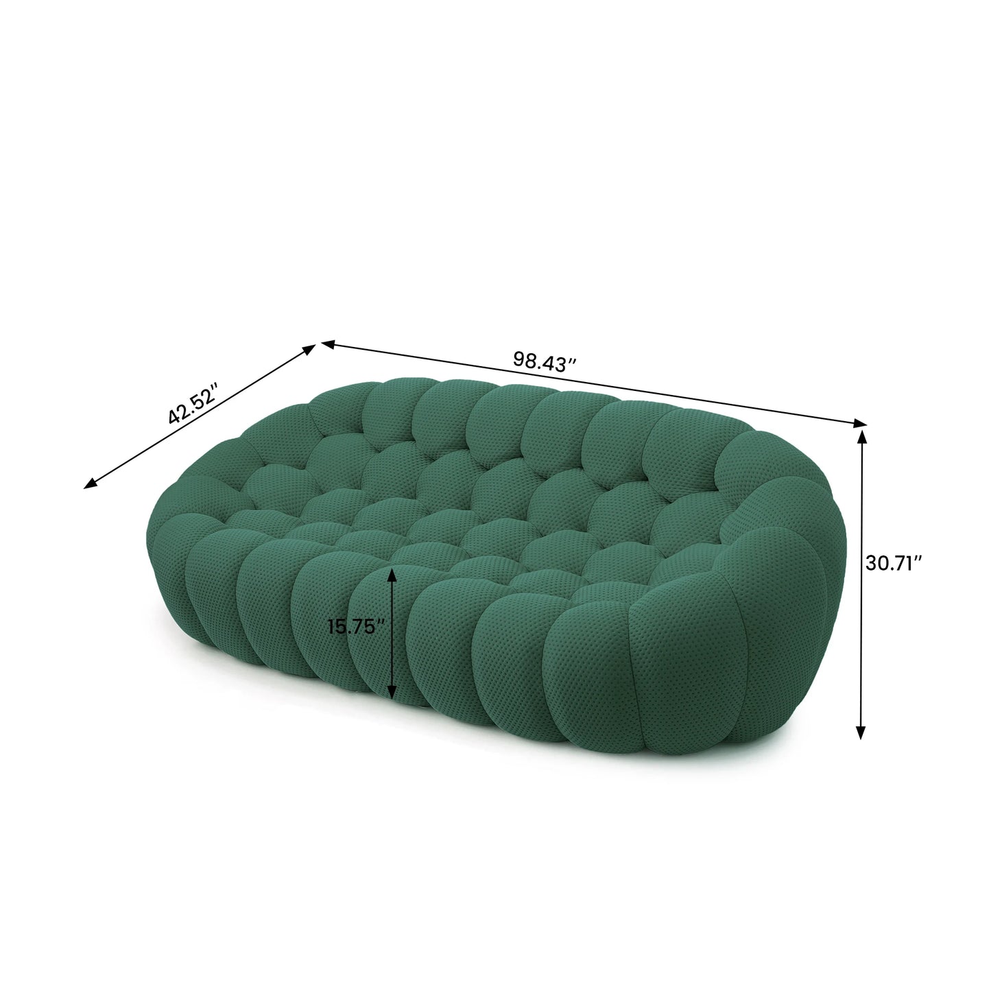 Sdorens Curved 3 Seater Bean Bag Sofa for Living Room Mesh Fabric