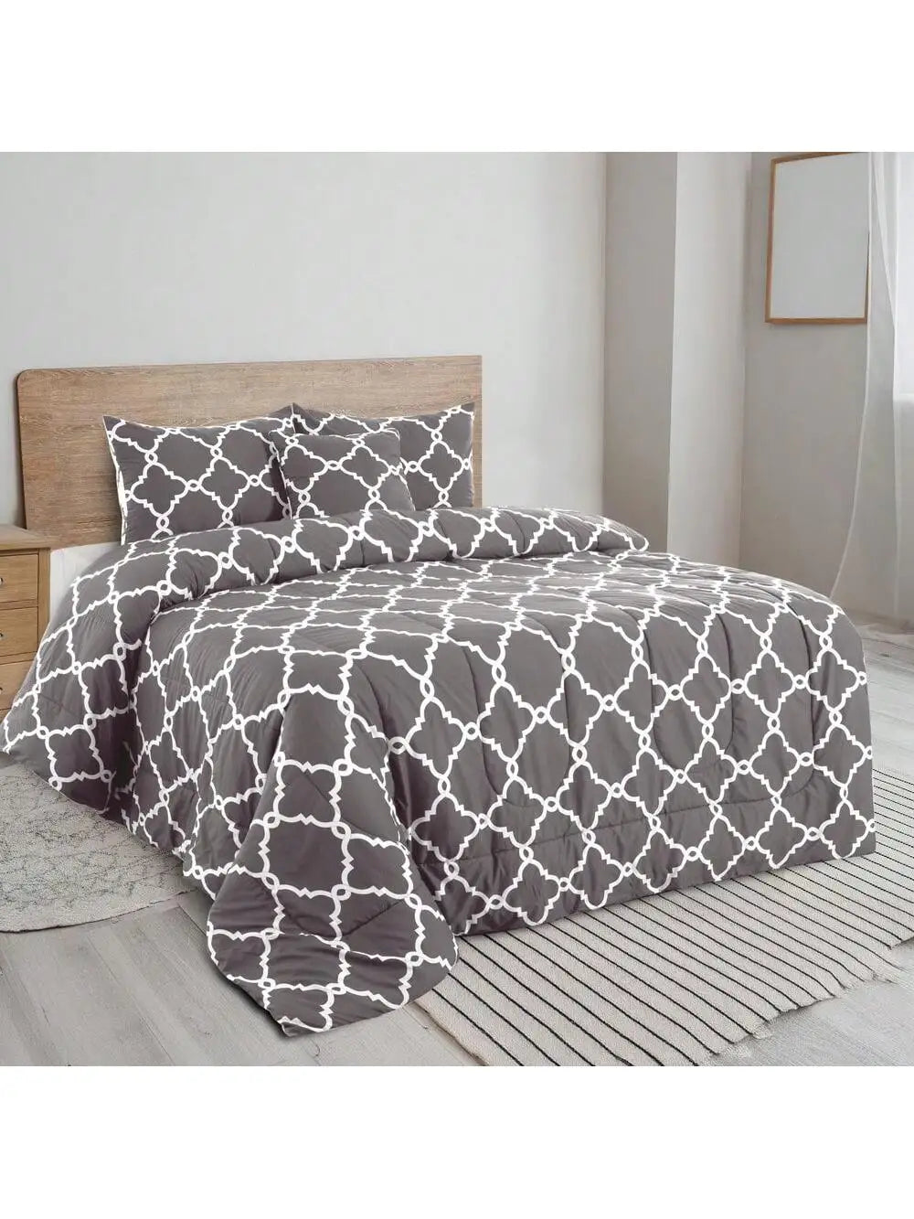 LDC Lux Decor Collection Reversible 5 Piece Comforter Set Bedding